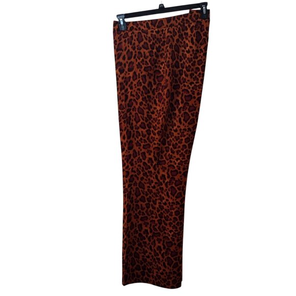 IMAN: 2pc Leopard Print Pantsuit, Size 2X, Brunt Orange, Reddish Brown, Black - Picture 8 of 12